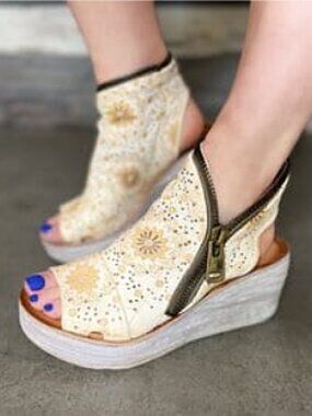 AS98 Naylor Italian Leather Platform Sandals - Size 40 (US 9)